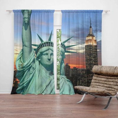 Závěsy Socha Svobody: 2 ks - 140x250 cm - Sablio – Hledejceny.cz