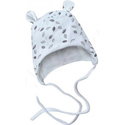 Baby Service Kojenecká čepice zavazovací s oušky lístečky Babyservice – Zboží Dáma