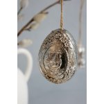 Chic Antique Závěsná velikonoční dekorace Bunny / Rooster Silver Kohout, stříbrná barva, pryskyřice – Zboží Mobilmania