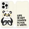 Pouzdro a kryt na mobilní telefon Apple Mobiwear flip Apple iPhone 15 Pro - M041S Panda - life is not