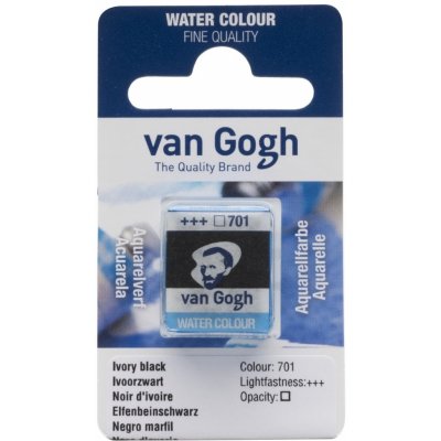 Van Gogh Akvarelová barva v půlpánvičce 701 Ivory Black – Sleviste.cz