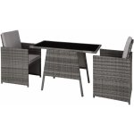 tectake 403097 Zahradní ratanový nábytek Lausanne šedá polyetylen – Zboží Mobilmania