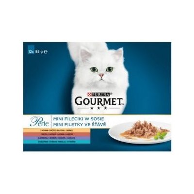 Gourmet Perle mini filetky ve šťávě krůta tuňák kachna jehně 12 x 85 g