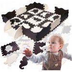 KIK Kontrastní pěnové puzzle 30 x 30 cm 25 ks černá krémová – Zboží Dáma