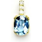 Čištín Zlatý přívěsek žluté i bílé zlato čiré zirkony přírodní topaz swiss VP 31 – Hledejceny.cz