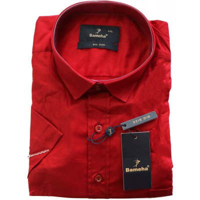 Bameha košile pánská 6575 krátký rukáv červená