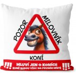 Impar Polštář Pozor milovník koní 40x40 – Sleviste.cz