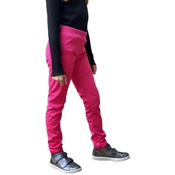 Dětské kalhoty Adellino Dětské softshellové legíny pružné nezateplené růžové