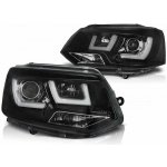 PŘEDNÍ SVĚTLOMETY, SVĚTLA, LAMPY VW T5, REFLEKTORY VOLKSWAGEN T5, 2010-, U-TYPE LED, DRL, ČERNÉ BLACK – Hledejceny.cz