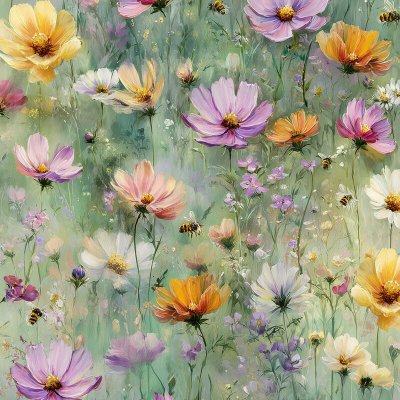 Takoy Bavlna premium NELA luční květiny a včely – Sleviste.cz