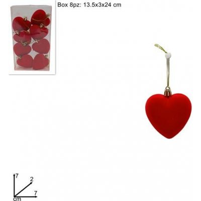 PROHOME Srdce sametové 7cm 8ks box – Hledejceny.cz