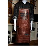 Dellinger kožená zástěra DELLINGER SOFT LEATHER BBQ BROWN VINTAGE LOOK – Zboží Dáma