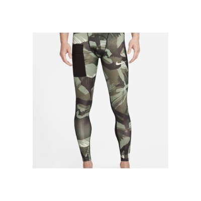 Nike M np df tight camo DQ8363-386 Zelená – Zboží Dáma