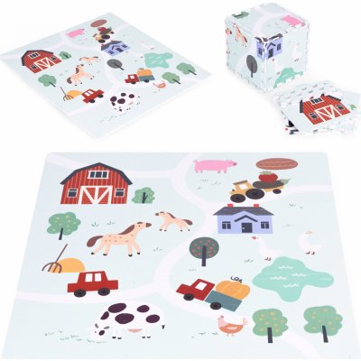 Ecotoys Velká pěnová podložka EVA pro děti Farma 90,5x90,5 cm 21 ks – Sleviste.cz