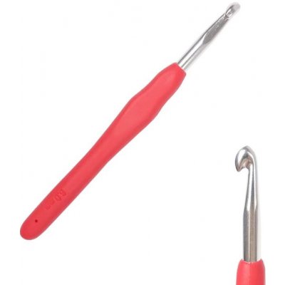 Háček s pogumovanou ručkou 6mm červený – Hledejceny.cz