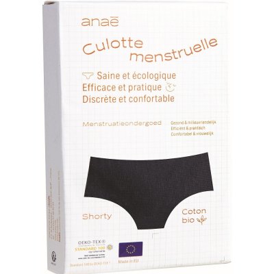 Anaé by Ecodis Menstruační kalhotky Panty na střední menstruaci černé z certifikované biobavlny – Zboží Dáma