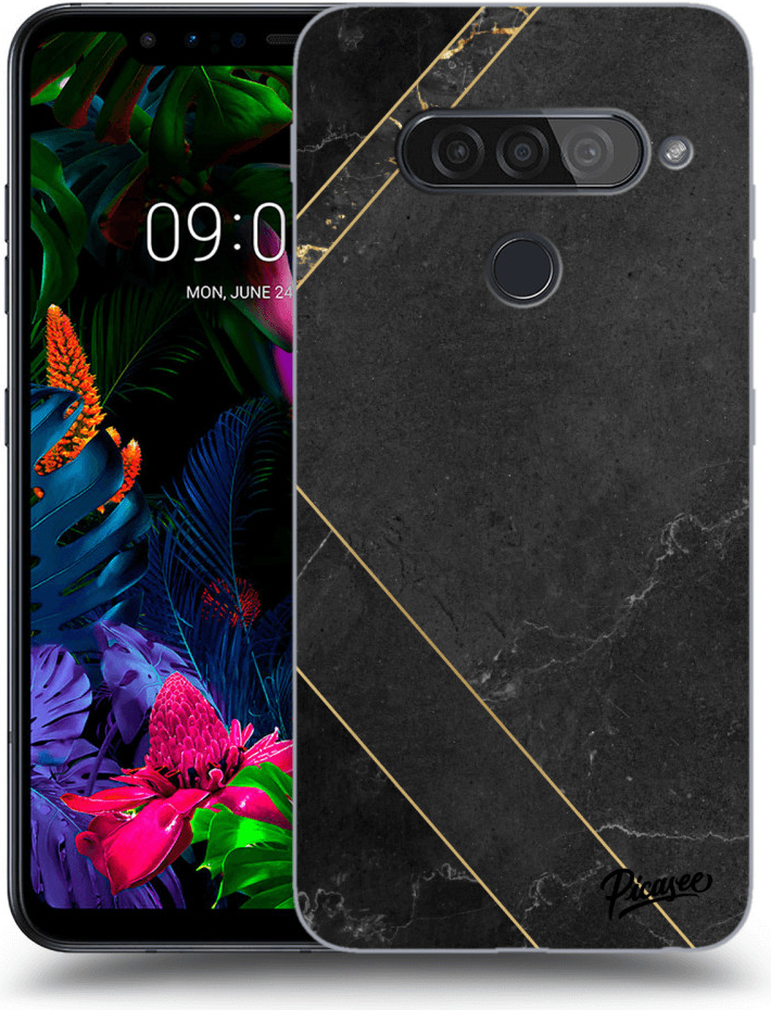 Pouzdro Picasee silikonové LG G8s ThinQ - Black tile čiré