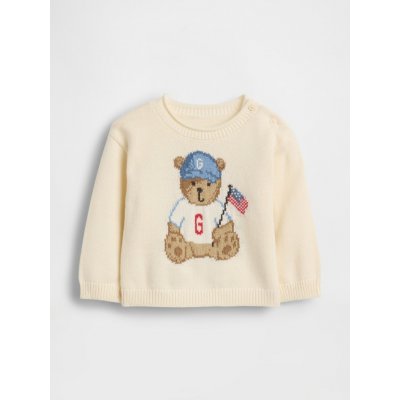 GAP Baby svetr Brannan Bear Americana Béžová Béžová – Zboží Mobilmania
