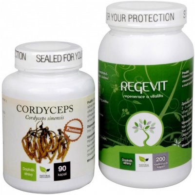 Sada Na Krevní tlak Natural Medicaments Cordyceps Premium 90 kapslí + Natural Medicaments Regevit 200 kapslí – Sleviste.cz