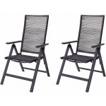 LIVARNO home Hliníkové polohovací křeslo Miami, antracitová, 2 kusy – Sleviste.cz