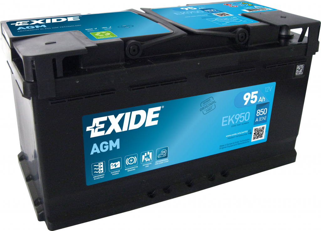 Exide Micro-hybrid AGM 12V 95Ah 850A EK950
