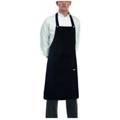 EGOchef Kuchařská zástěra ROCK ke krku s kapsou Černá 70x90 cm E-6113002C – Hledejceny.cz
