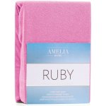 AmeliaHome Froté prostěradlo s gumou Ruby růžové 100-120x200x30 – Zboží Mobilmania