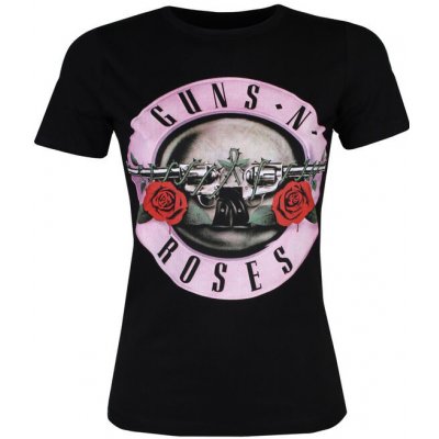 Tričko metal ROCK OFF Guns N' Roses Classic Logo černá – Zboží Dáma