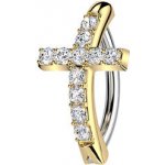 Šperky4U Zlacený piercing do pupíku kříž WP0100-GD – Hledejceny.cz