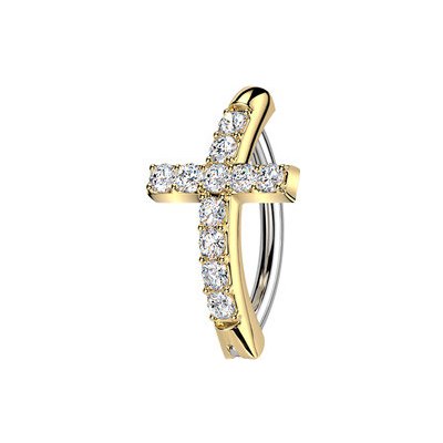 Šperky4U Zlacený piercing do pupíku kříž WP0100-GD – Hledejceny.cz
