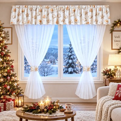 Olzatex Vánoční voálový set s kanýrem 2x 200x150 cm + kanýr 40x300 cm – Hledejceny.cz