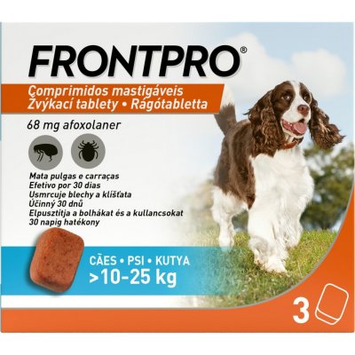Frontpro 68 mg 10 - 25 kg žvýkací 3 tbl