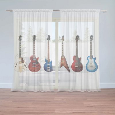 Sablio Záclony Kytary 2: 2ks 150x250cm – Hledejceny.cz