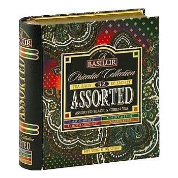 Basilur Tea Export KNIHA ASSORTED ORIENT PLECH PORCOVANÝ 32 sáčků