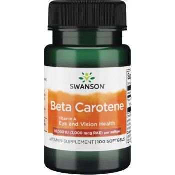 Swanson Beta Carotene Vitamin A 10 000 IU 100 softgelových kapslí