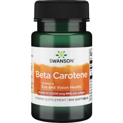 Swanson Beta Carotene Vitamin A 10 000 IU 100 softgelových kapslí