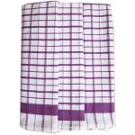Polášek utěrky EGYPTSKÁ BAVLNA 45 fialovo-bílé káro s pruhem 3 kusy 50x70cm – Zbozi.Blesk.cz