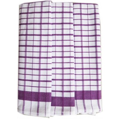 Polášek utěrky EGYPTSKÁ BAVLNA 45 fialovo-bílé káro s pruhem 3 kusy 50x70cm – Zbozi.Blesk.cz