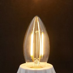 Lindby E14 LED žárovka svíčka Filament 2 W, čirá, 2 700 K 9993028