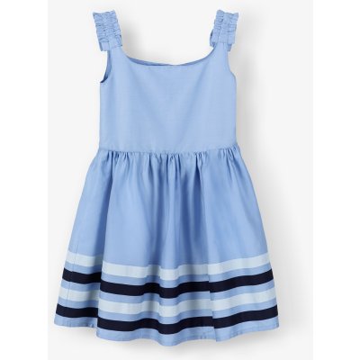 Max & Mia dívčí bavlněné elegantní šaty na ramínka modrá