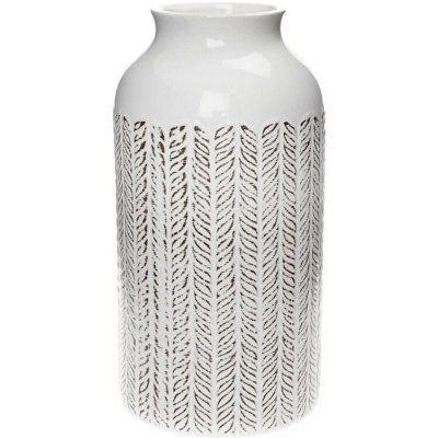 VÁZA ORNAMENT BIELA KERAMIKA 12.5*12.5*23.5CM – Hledejceny.cz