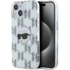 Pouzdro a kryt na mobilní telefon Apple Karl Lagerfeld Ochranný kryt na iPhone 15 - Karl Lagerfeld, IML Electroplated Karl Head Transparent KLHCP15SHKLPKHT