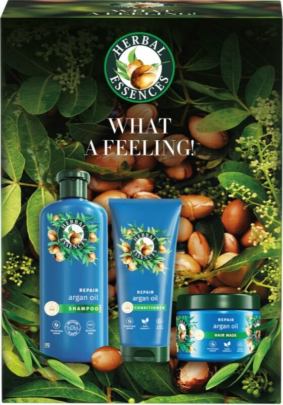 PROCTER & GAMBLE Herbal Essences Argan Oil hydratační šampon pro poškozené vlasy 350 ml + hydratační kondicionér pro poškozené vlasy 250 ml