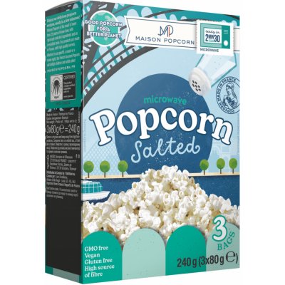 Maison Popcorn Slaný popcorn do mikrovlnky 3x80 g – Sleviste.cz