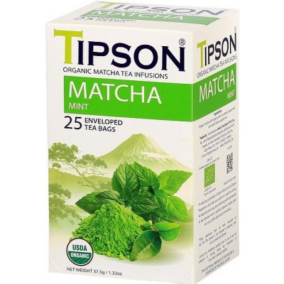 Basilur BIO MATCHA MINT BIO MATCHA MAČA MÁTA bylinný čaj porcovaný 25 x 1,5 g