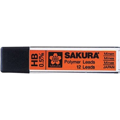 Sakura tuhy do mechanické tužky 0,5 mm tvrdost HB 12 ks – Sleviste.cz