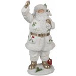Clayre & Eef Bílá dekorace figurka Santa Claus s pytlem dárků - 21*23*43 cm – Hledejceny.cz