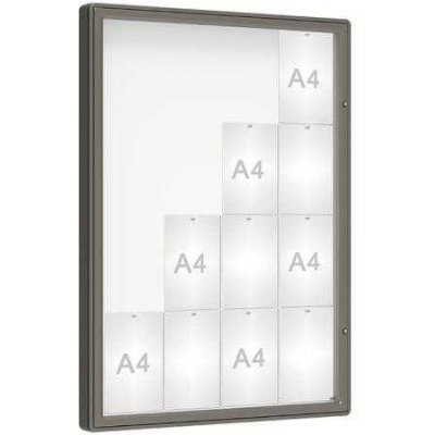 PROCITY Venkovní vitrína model 2000, 16 x A4, plexi, šedá PRO | Zboží Auto