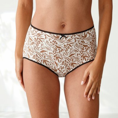 Blancheporte Sada 4 kalhotek midi s potiskem zvířecí kůže černá bílá – Zboží Dáma