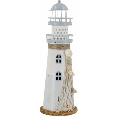 Chic Antique Svítící dekorace LED Lighthouse 28,5 cm, modrá barva, kov – Hledejceny.cz